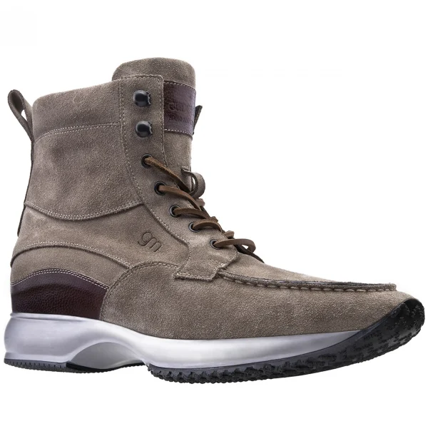 Minsk - Elevator Sneakers in Full Grain Leather from 2.4 to 4 inches
