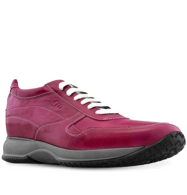 Okinawa - Elevator Sneakers in Full Grain Leather from 2.4 to 4 inches