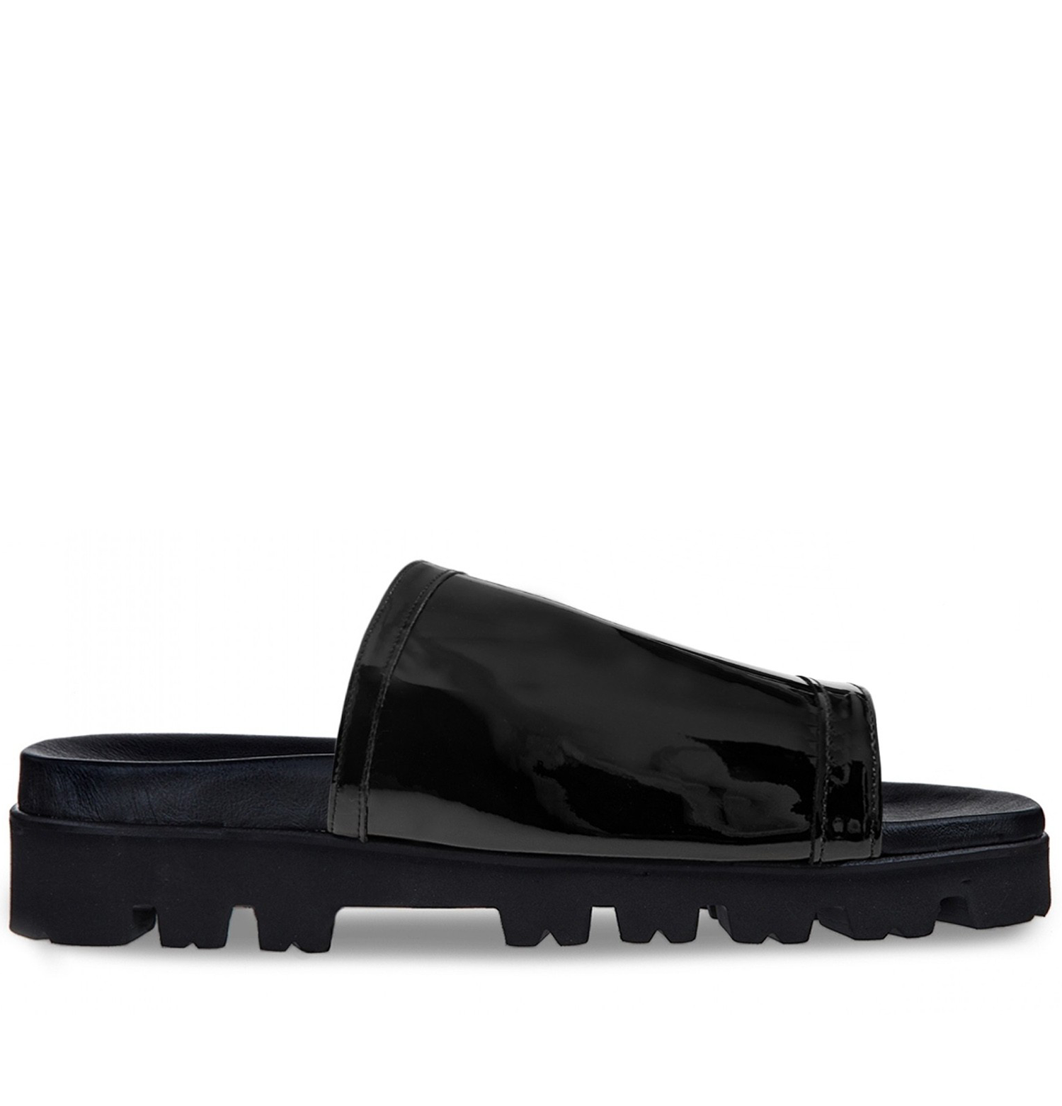 Augusta - Elevator Sandals in Varnish Leather up to 2 inches