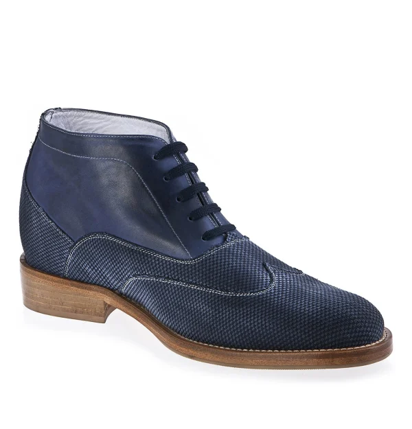 San Diego - Elevator Boots in Leather/fabric mix from 2.4 to 3.1 inches