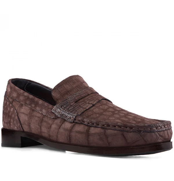 Saudi Arabia - Elevator Loafers in Crocodile Leather up to 2.6 inches