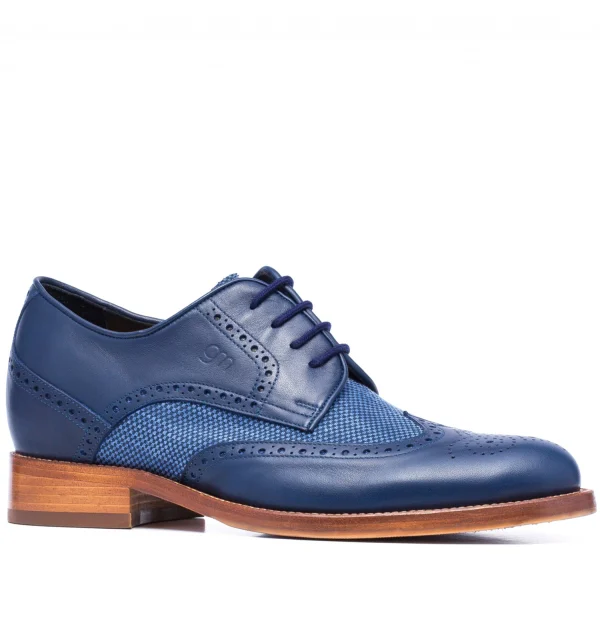 Dandy - Elevator Shoes in Leather/fabric mix from 2.4 to 3.1 inches