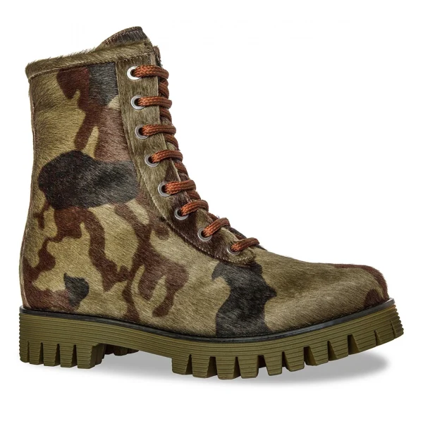 Green Chameleon - Elevator Boots in pony skin leather from 2.4 to 4 inches