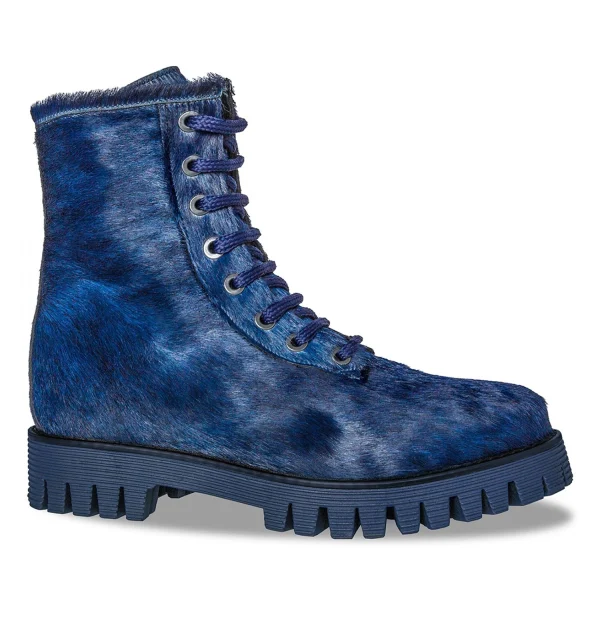 Blue sparrow - Elevator Boots in Pony skin Leather from 2.4 to 4 inches