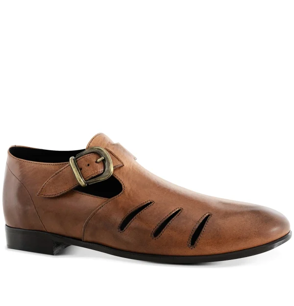 Scilla - Elevator Sandals in Full Grain Leather up to 2 inches