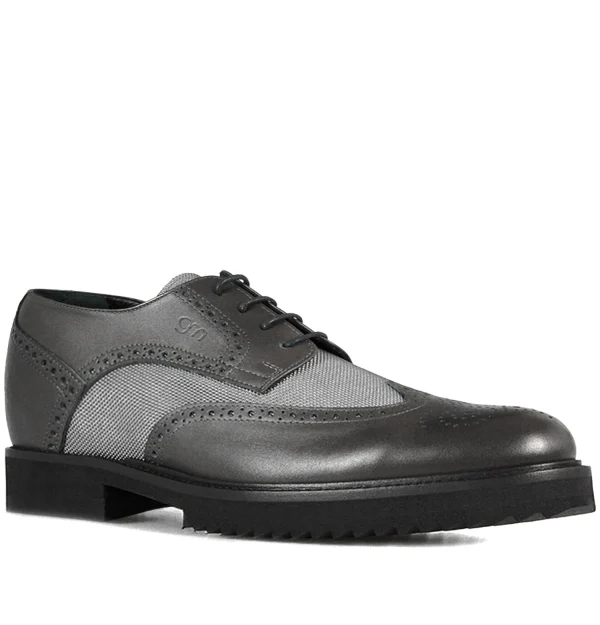 Ticino - Elevator Shoes in Leather/fabric mix from 2.4 to 3.1 inches