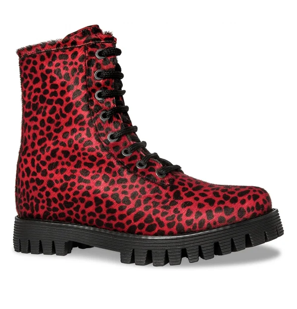 Red panther - Elevator Boots in Full Grain Leather from 2.4 to 4 inches