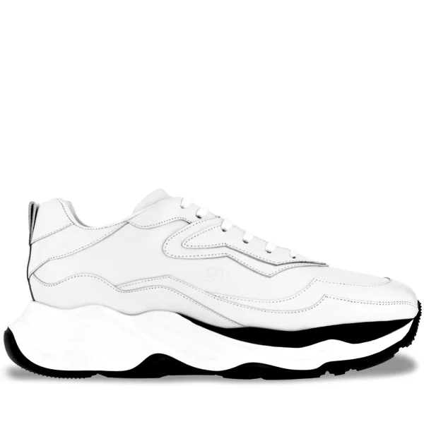 Giant White Bear - Elevator Sneakers in Full Grain Leather from 2.4 to 4.3 inches