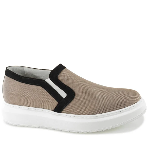 Honolulu - Elevator Slip-Ons in Leather/fabric mix up to 2.4 inches