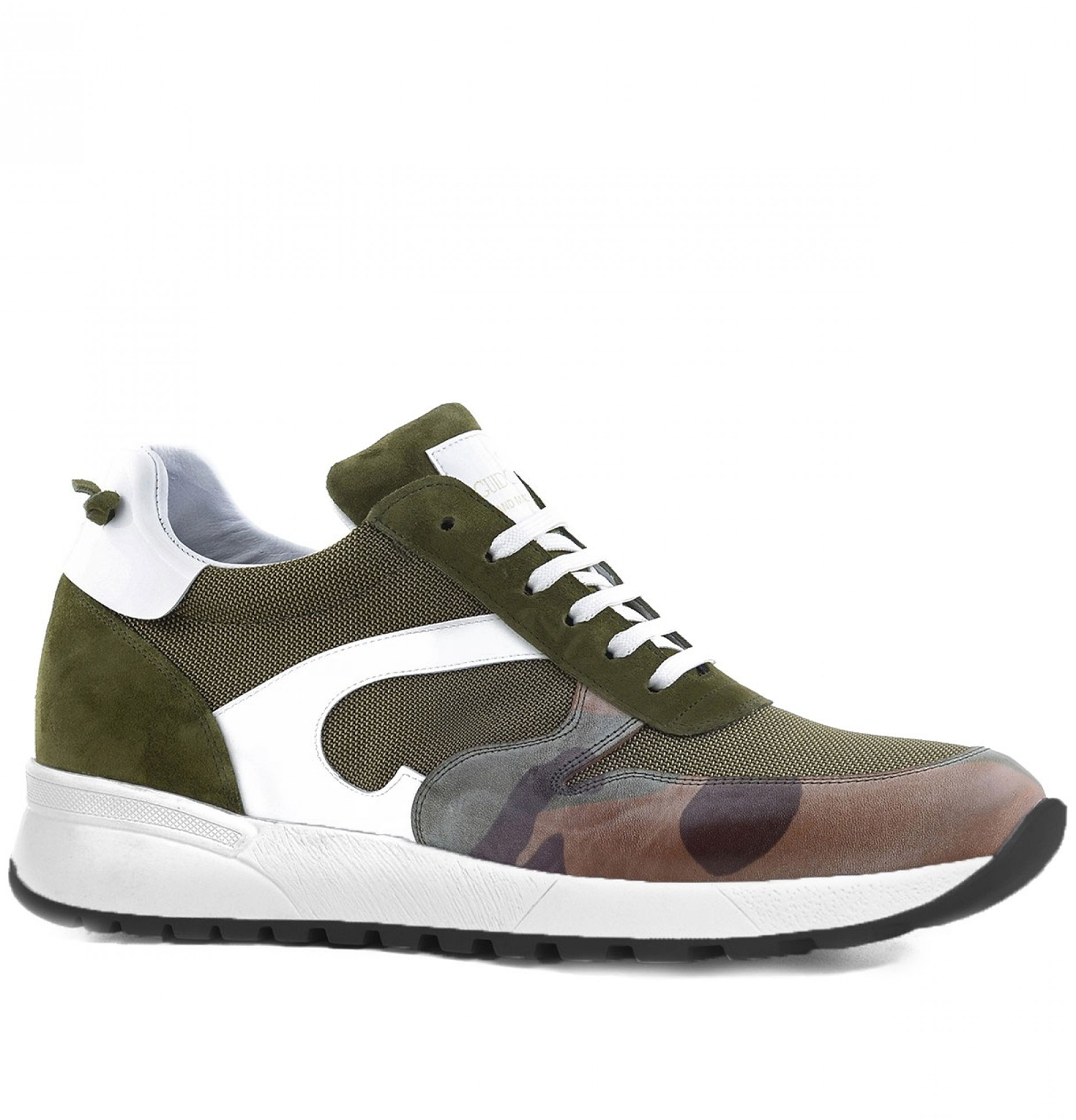 Alabama - Elevator Sneakers in Leather/fabric mix from 2.4 to 3.1 inches