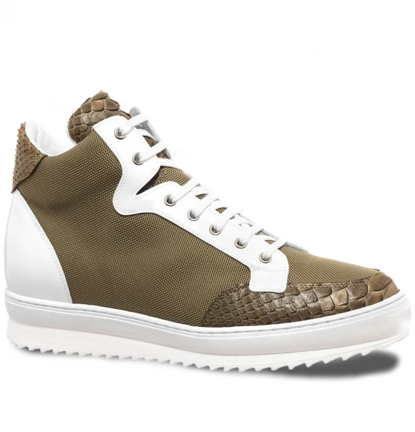 Kenya - Elevator Sneakers in Leather/fabric mix from 2.4 to 4 inches