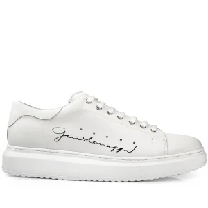 Alba - Elevator Sneakers in Full Grain Leather from 2.4 to 3.1 inches
