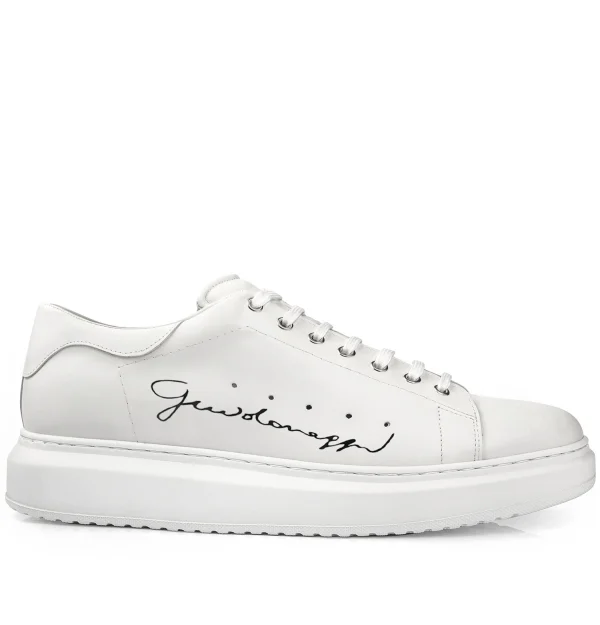 Alba - Elevator Sneakers in Full Grain Leather from 2.4 to 3.1 inches