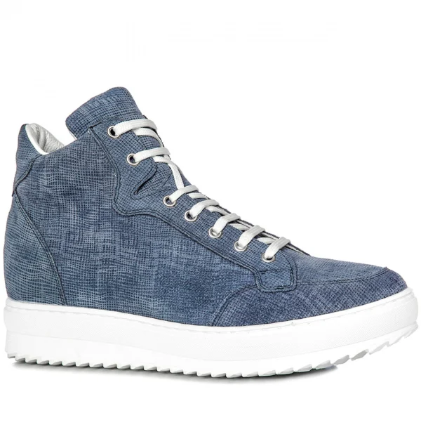 Corso Magenta - Elevator Sneakers in Suede Leather from 2.4 to 4 inches