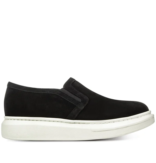 Salem - Elevator Slip-ons in Leather/fabric mix up to 2.4 inches