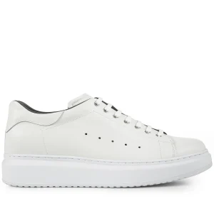 Acquaviva - Elevator Sneakers in Full Grain Leather from 2.4 to 3.1 inches