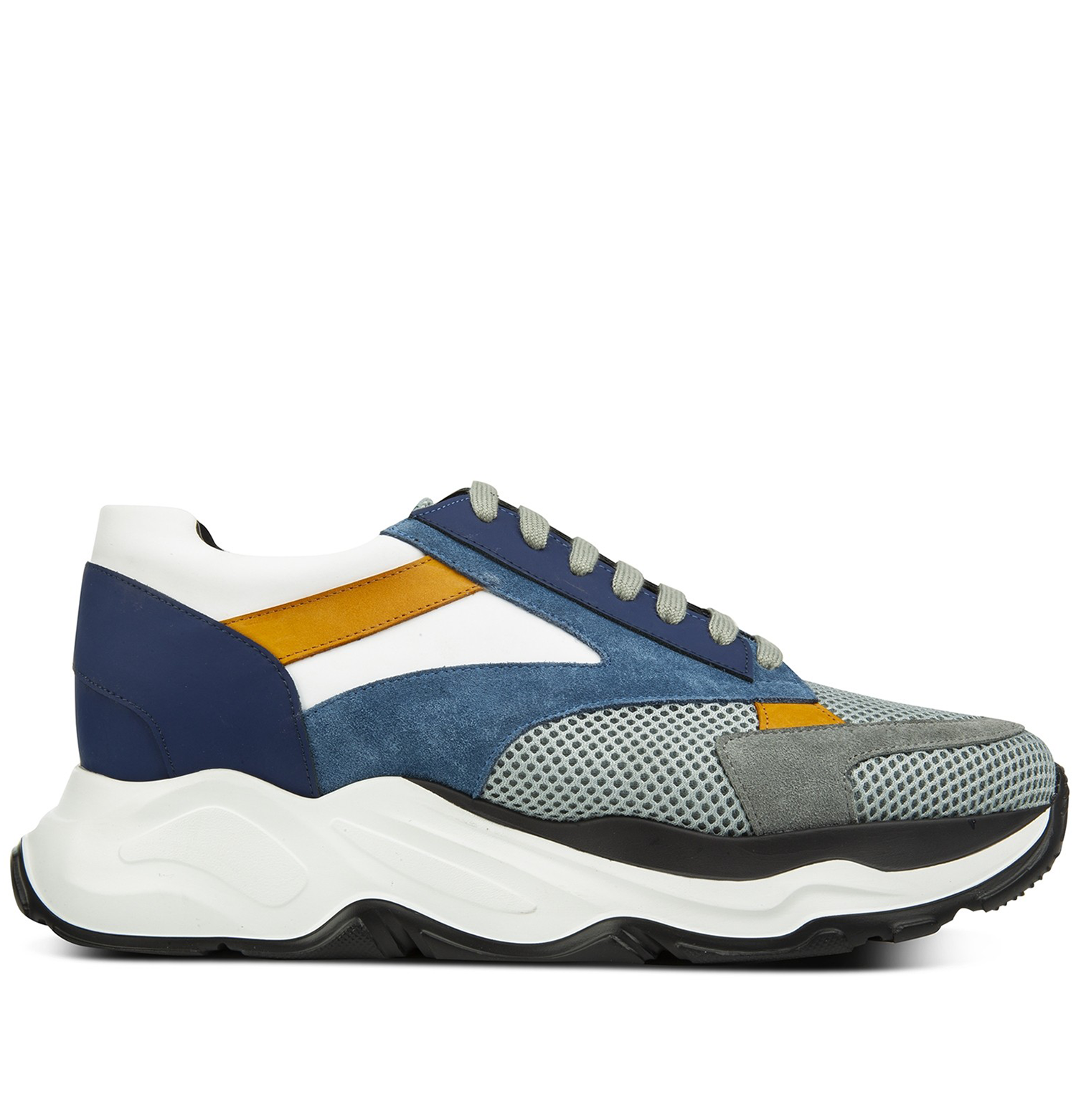 Boulder - Elevator Sneakers in fabric/leather from 2.4 to 4.3 inches