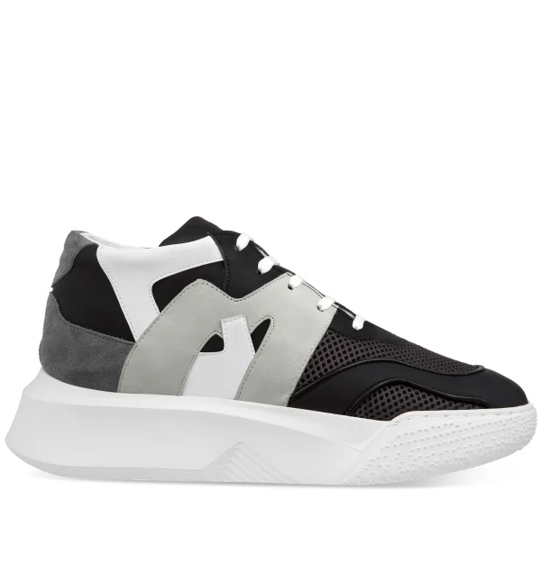 Clyde - Elevator Sneakers in Leather/fabric mix from 2.4 to 4 inches