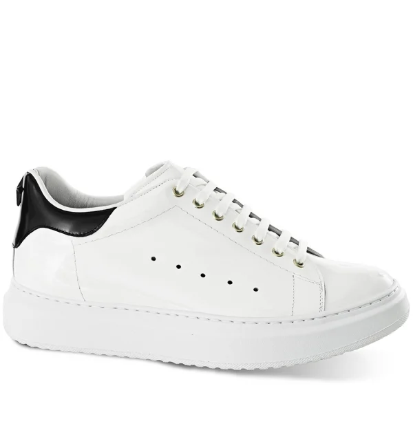 Black Star - Elevator Sneakers in Varnish Leather from 2.4 to 3.1 inches