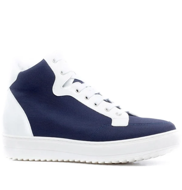 Mykonos - Elevator Sneakers in Leather/fabric mix from 2.4 to 4 inches
