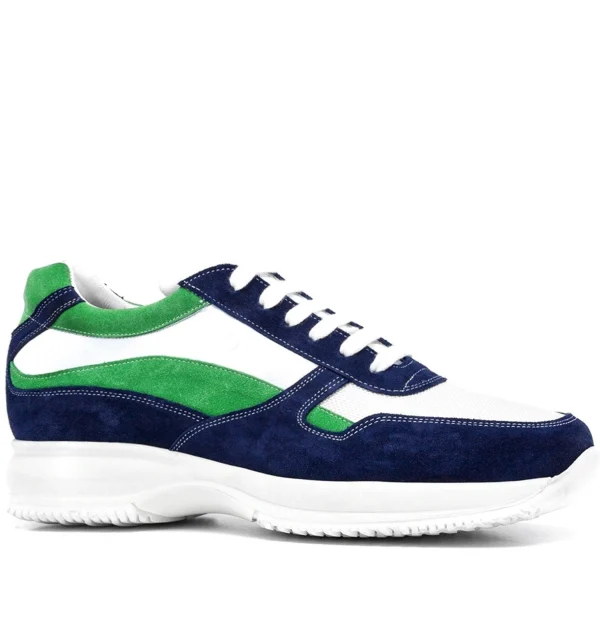 Formentera - Elevator Sneakers in Mix of Leather/Fabric from 2.4 to 4 inches