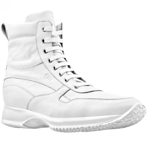 Sochi W - Elevator Sneakers in Full Grain Leather from 2.4 to 4 inches