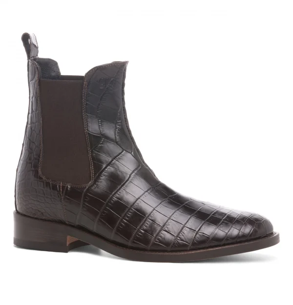 Setai - Elevator Boots in Crocodile Leather from 2.4 to 3.1 inches
