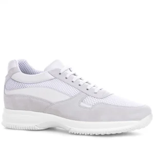 Argentario - Elevator Sneakers in Leather/fabric mix from 2.4 to 3.1 inches
