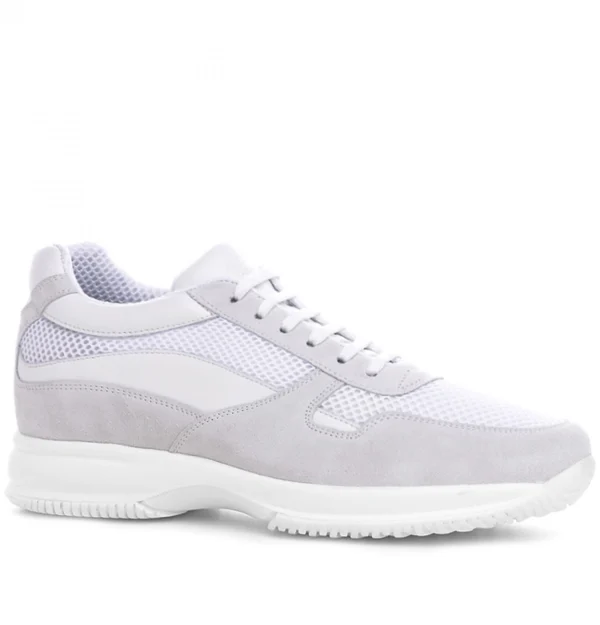 Argentario - Elevator Sneakers in Leather/fabric mix from 2.4 to 3.1 inches