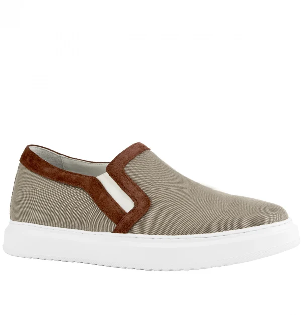 Boca Raton - Elevator Slip-Ons in Leather/fabric mix up to 6 cm