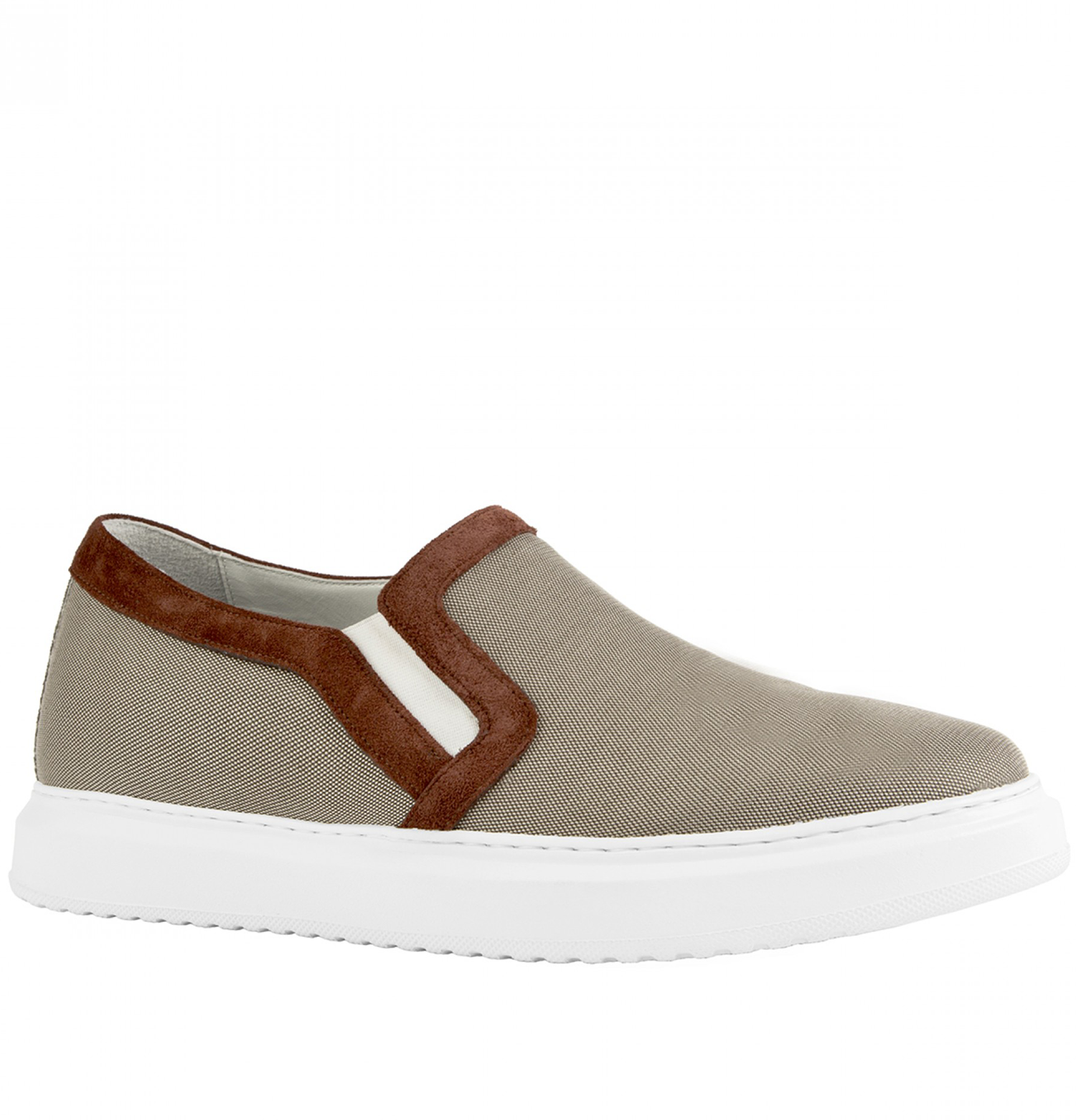 Boca Raton - Elevator Slip-Ons in Leather/fabric mix up to 6 cm