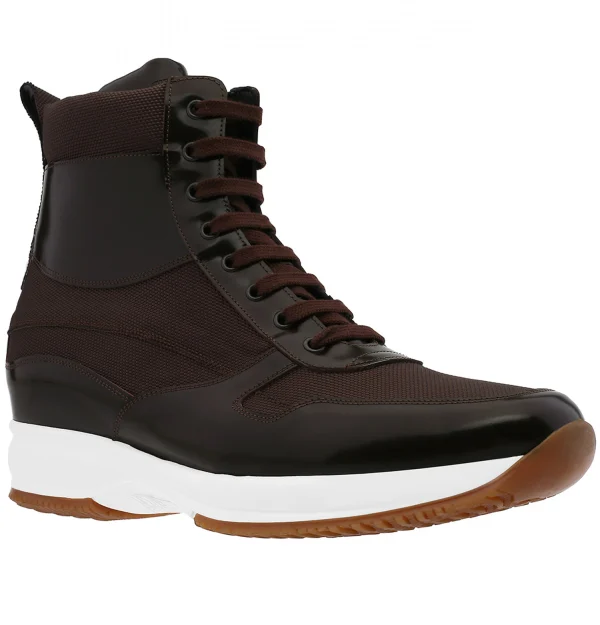 Uruguay - Elevator Sneakers in Leather/fabric mix from 2.4 to 4 inches