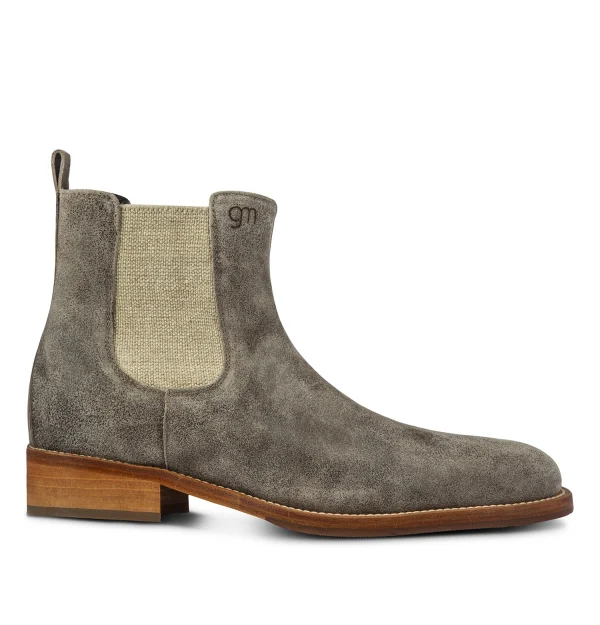 Bloomsbury - Elevator Chelsea Boots in Suede Leather from 2.4 to 4 inches