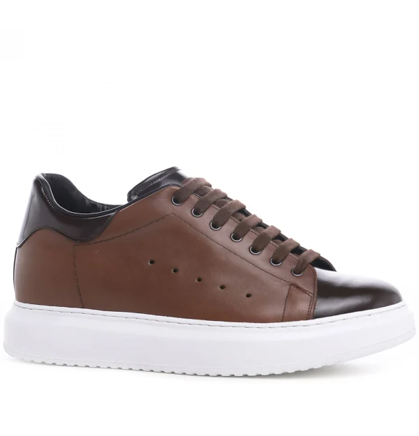 Watford - Elevator Sneakers in Full Grain Leather from 2.4 to 3.1 inches